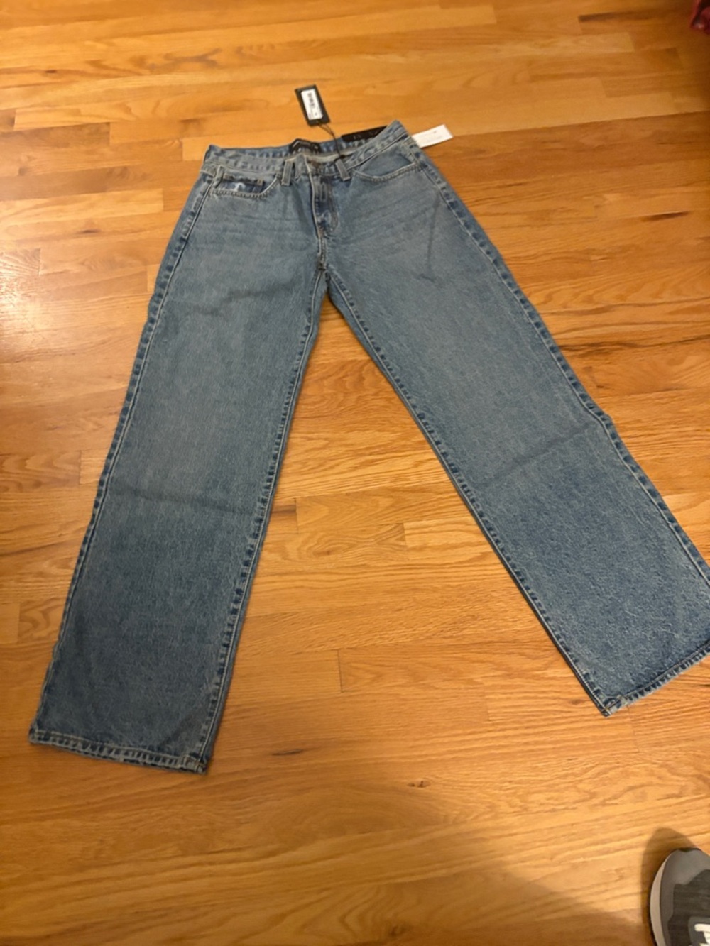 NWT Just Black Vintage Low Rise Medium Denim Baggy Slouch Jeans - Blue Wash